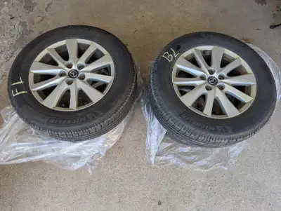 Set of 4 original Mazda CX-5 alloy rims with Michelin Defender 2 all-season tires. Tires purchased M...