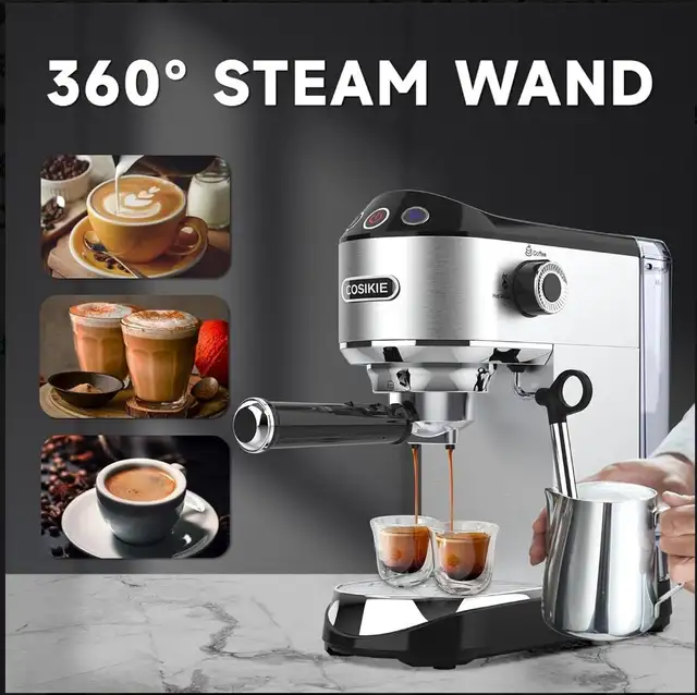 Espresso Coffee Maker, Espresso Machine with Milk Frother in Coffee Makers in Burnaby/New Westminster - Image 6