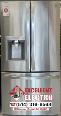 Réfrigérateur kenmore 36 pouces stainless avec machine à glace!!