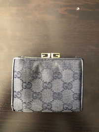 Gucci Black GG Canvas French Wallet