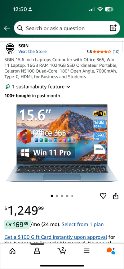 Brand new 15.6 Inch Laptop, 16gb ram, 1TB ssd, View more