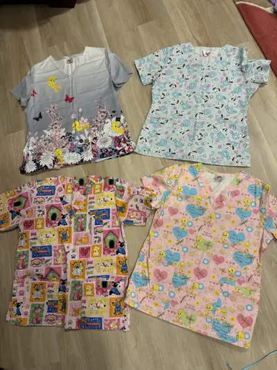 nursing scrub tops sizeXS each 4$ or all for 12$, View more