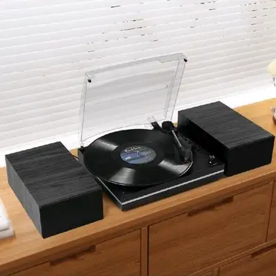 Retrolife Vintage wood turntable with bluetooth in, View more