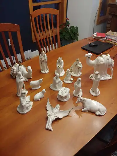 Christmas Nativity Creche, porcelain , View more
