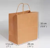 #5 Kraft Paper Bag (11'' x 7'' x 12.6'')