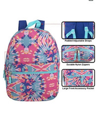 Girls Printed 17 Inch Backpack with Pencil Pouch for School.