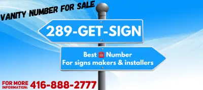 VANITY PROFESSIONAL VIP number 289-GET-SIGN VIP PHONE NUMBERS, View more