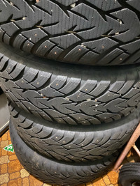 Winter studded tires with the rims
