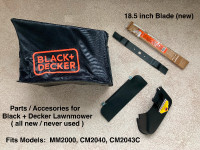 Black + Decker - Lawn Mower parts (NEW) - blade, grass bag, etc