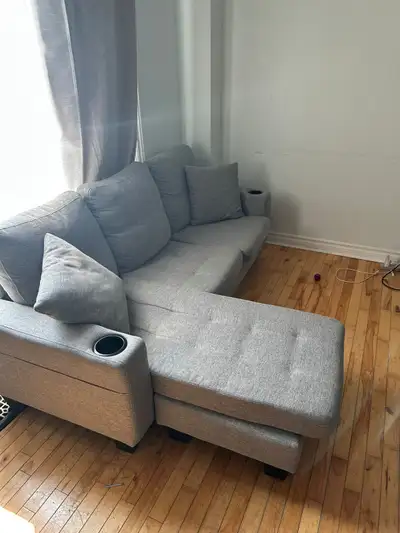 small grey sectional , View more