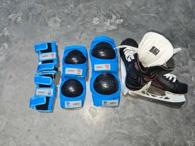 CCM Ice Skates for kids 13Y + Safety pads, View more