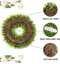 DDHS Large Boxwood Wreath Front Door 24'' Artificial
