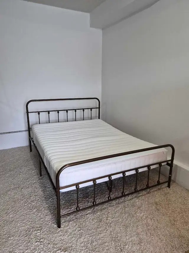 FREE DELIVERY Queen Size Metal Bedframe & Ikea Valevag Mattress in Beds & Mattresses in Vancouver - Image 3