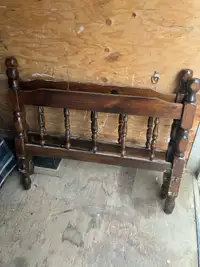 Single bed frame with wood headboard 