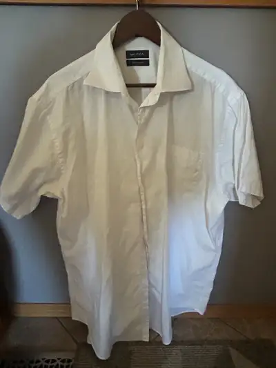 Men's large white short sleeve shirt, 16 1/2, View more