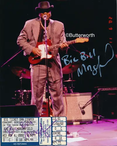 This is an original extra rare signed concert ticket & photograph featuring Big Bill Morganfield. Mr...
