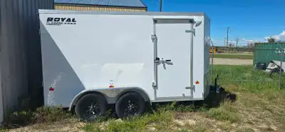 Pretty much brand new Vnose trailer. Has Etrack, electric brakes, ramp door and man door. The motorc...