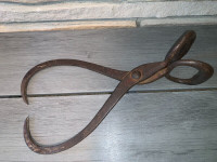 Antique Cast Iron Ice Tongs, Made in USA, 16”