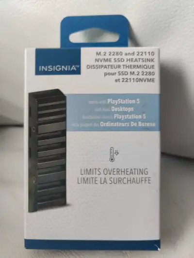 Brand new Insignia™ - Heatsink Enclosure for M.2 NVMe SSDs and PS5 - Black Support both 2280 and 221...