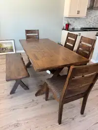 Moving Sale Almost New 6-Piece Solid Wood Dining Table Set