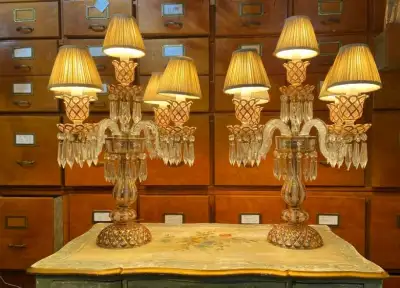 Pair of Vintage Crystal Chandeliers, View more