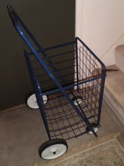 Wheeled, Blue Folding Shopping Carts, LARGE, View more