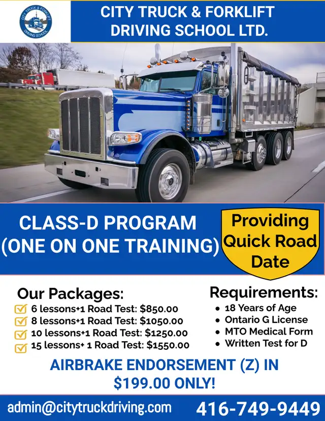 Dump Truck Training(One On One Training, Earliest Rd Test) 63893274551554120