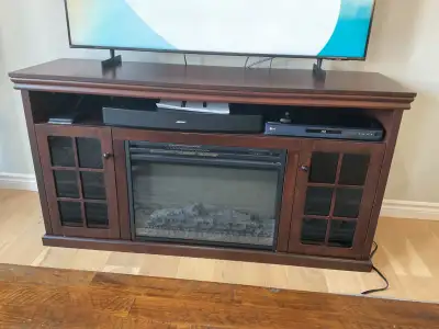 Tv console with electric fireplace, View more