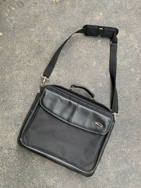 Padded Black Laptop Bag w/ Shoulder Strap