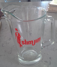 Slimjim Thick, Heavy Glass Beer Pitcher, 9.5" Tall