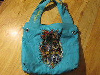 ED HARDY Christian Audigier Parrot Bird Cotton Tote Bag Purse