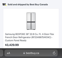 Samsung BESPOKE 36" 22.8 Cu. Ft. 4-Door Flex French Door Refrige