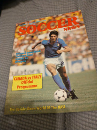 Soccer News June/July 1988  program Canada vs Italy 56 pgs CSA