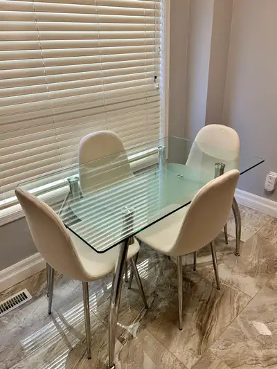 Glass Dining Table Set with Chairs, View more