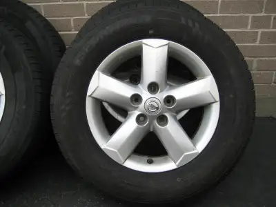 Rims from older Nissan Rogue. Bolt pattern 5x114.3.Tire Brand: Hilo. Dot 0124. Very good condition....