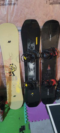 New and like new snowboards and bindings for sale