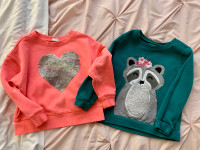 2 warm long sleeves sweaters for girl size 4-5