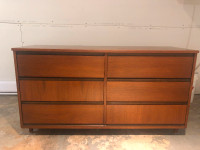 Midcentury Stamped 6 Panel All Wood Dresser Ultra Rare