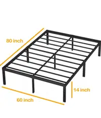 14” Queen Size Bed Frame, in Box  sold “as is” needs nuts  blots