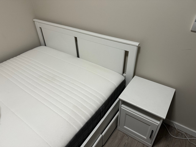Queen bed with storage, nightstand in Beds & Mattresses in Edmonton - Image 3