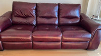 Sofa 3 places inclinable électrique en cuir véritable de qualité