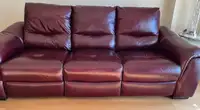 Sofa 3 places inclinable électrique en cuir véritable de qualité