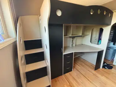 Loft Bed with Desk and Storage Twin, View more