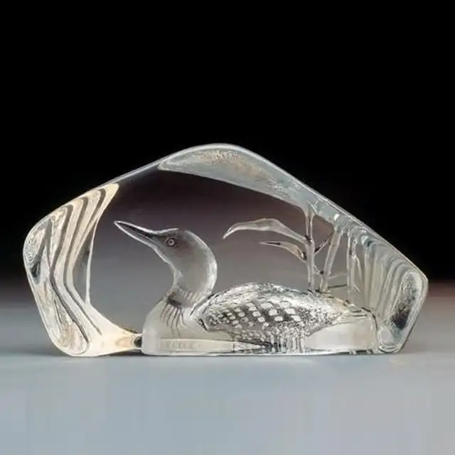 Crystal Loon Paperweight (signed) designed by Mats Jonasson in Arts & Collectibles in Winnipeg - Image 2