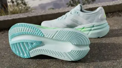 Cushioned running shoes for distance training. Designed for longer, steady runs, these adidas runnin...