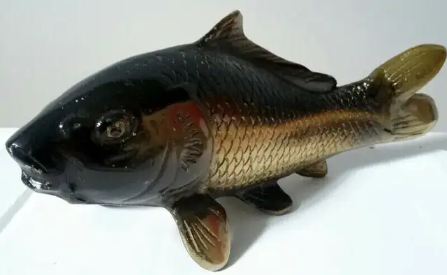 Antique Brass Carp Fish Figurine – Feng Shui Good Luck Symbol in Arts & Collectibles in London - Image 5