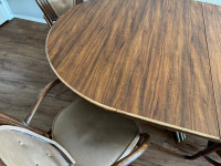 Walnut dining table & chairs  