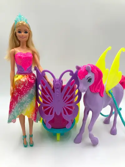 Barbie Dreamtopia Princess Doll with Fantasy Horse and Chariot