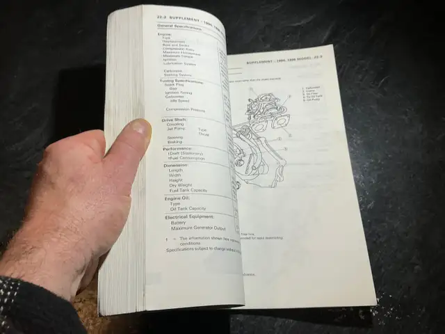 1986-1995 Kawasaki Jet Ski X-2 650 Watercraft Shop Manual JF650 in Non-fiction in Parksville / Qualicum Beach - Image 4