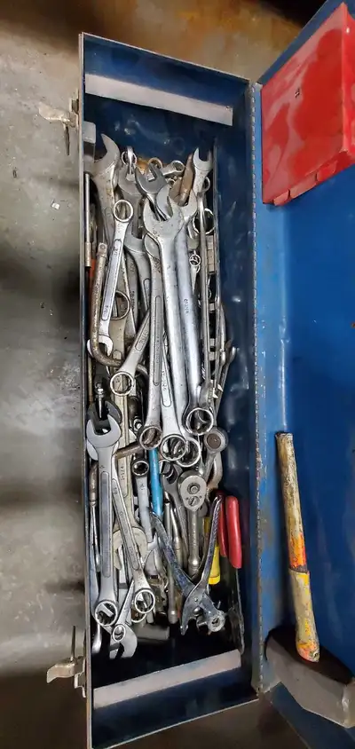 Toolbox Fuller wrenches ratches extensions all different sizes, View more